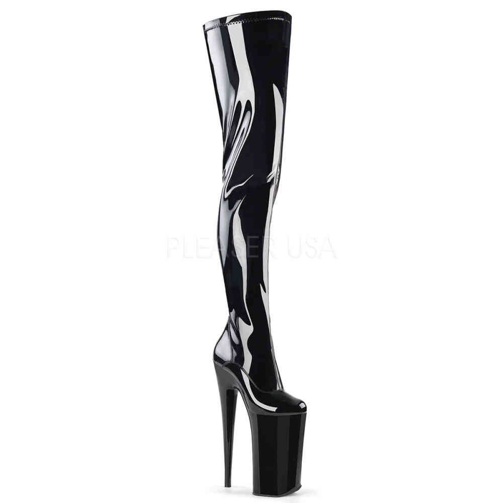 Pleaser - BEYOND4000 Platform Overknee Boots - Pole dance shoes - Black Product image